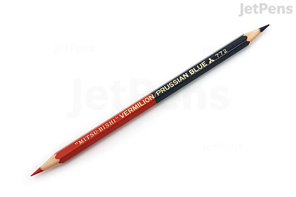 Uni Mitsubishi Vermilion and Prussian Blue Pencil - 5:5 - Hexagonal Body