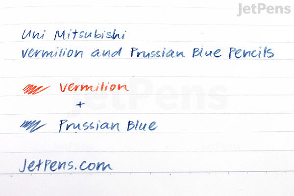 Uni Mitsubishi Vermilion and Prussian Blue Pencil - 5:5 - Hexagonal Body