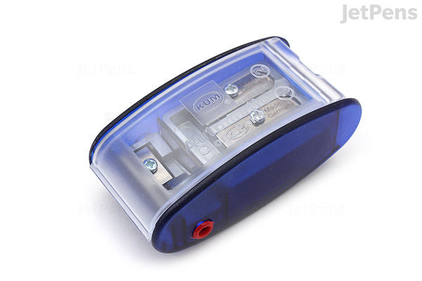 KUM Automatic Brake Long Point Pencil Sharpener - 2.0 mm or 3.2 mm + 2 Spare Blades - Blue